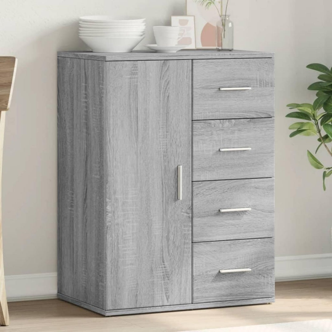 Sideboard mit den Massen 59 x 39 x 80 cm in Eichenbraun und Grau