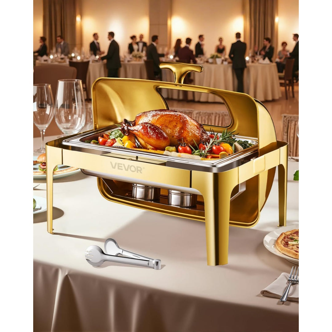 Speisenwaermer aus Metall in Gold