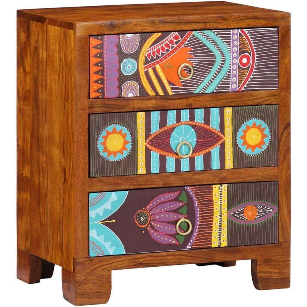 Sideboard aus Massivholz und Akazienholz mit 3 Schubladen