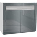Das Sideboard vereint glaenzende Oberflaechen mit grifflosen Fronten