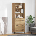 Hochschrank aus Holzwerkstoff in Eichenbraun