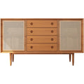 Sideboard mit Flechtoptik, geschlossenem Stauraum und Schubladen