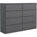 Grifflose Fronten und Schubladen an dem Sideboard
