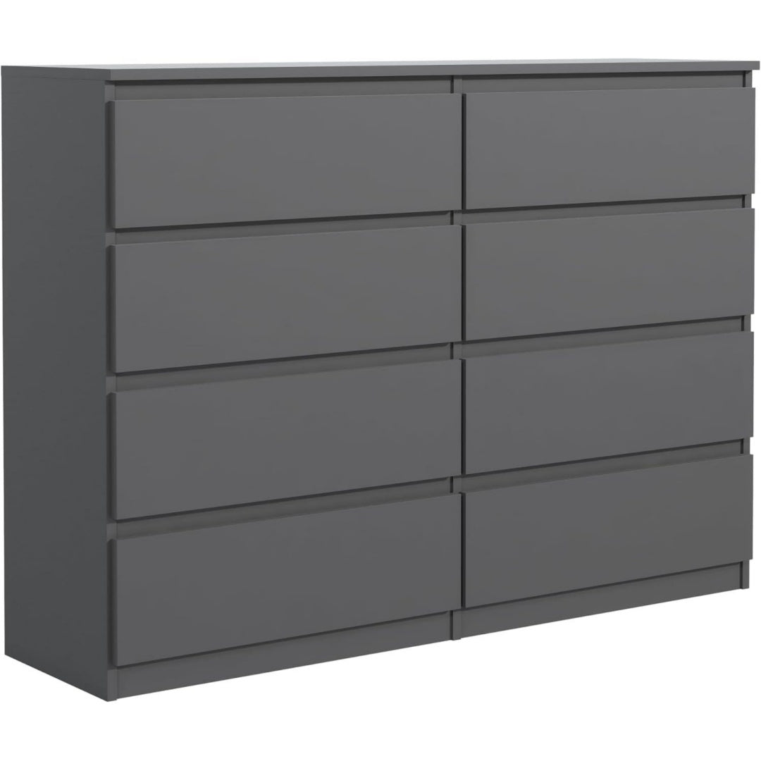 Grifflose Fronten und Schubladen an dem Sideboard
