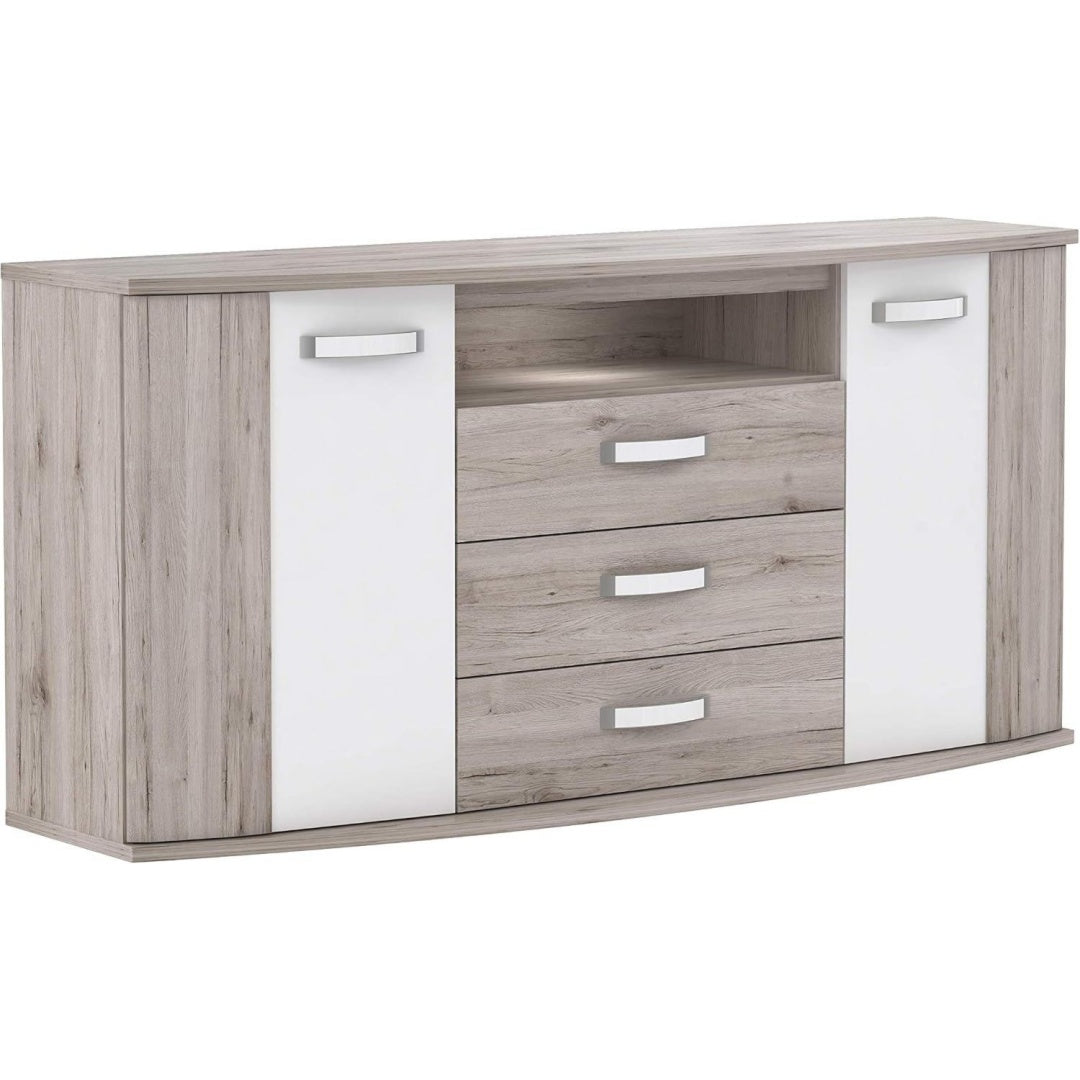 Sideboard mit glaenzenden Oberflaechen, 3 Schubladen und Schubladen