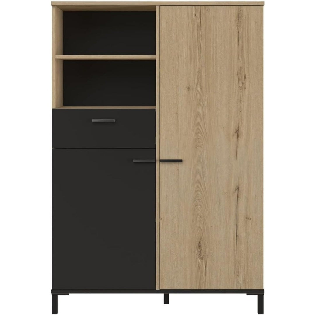 Sideboard in Naturbraun und Schwarz