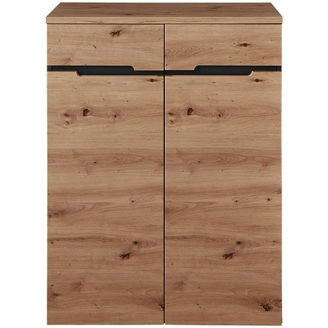 Das Sideboard vereint beschichtete Flaechen mit verstellbaren Ablagen