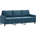 Sofa in Blau mit einem Metallgestell