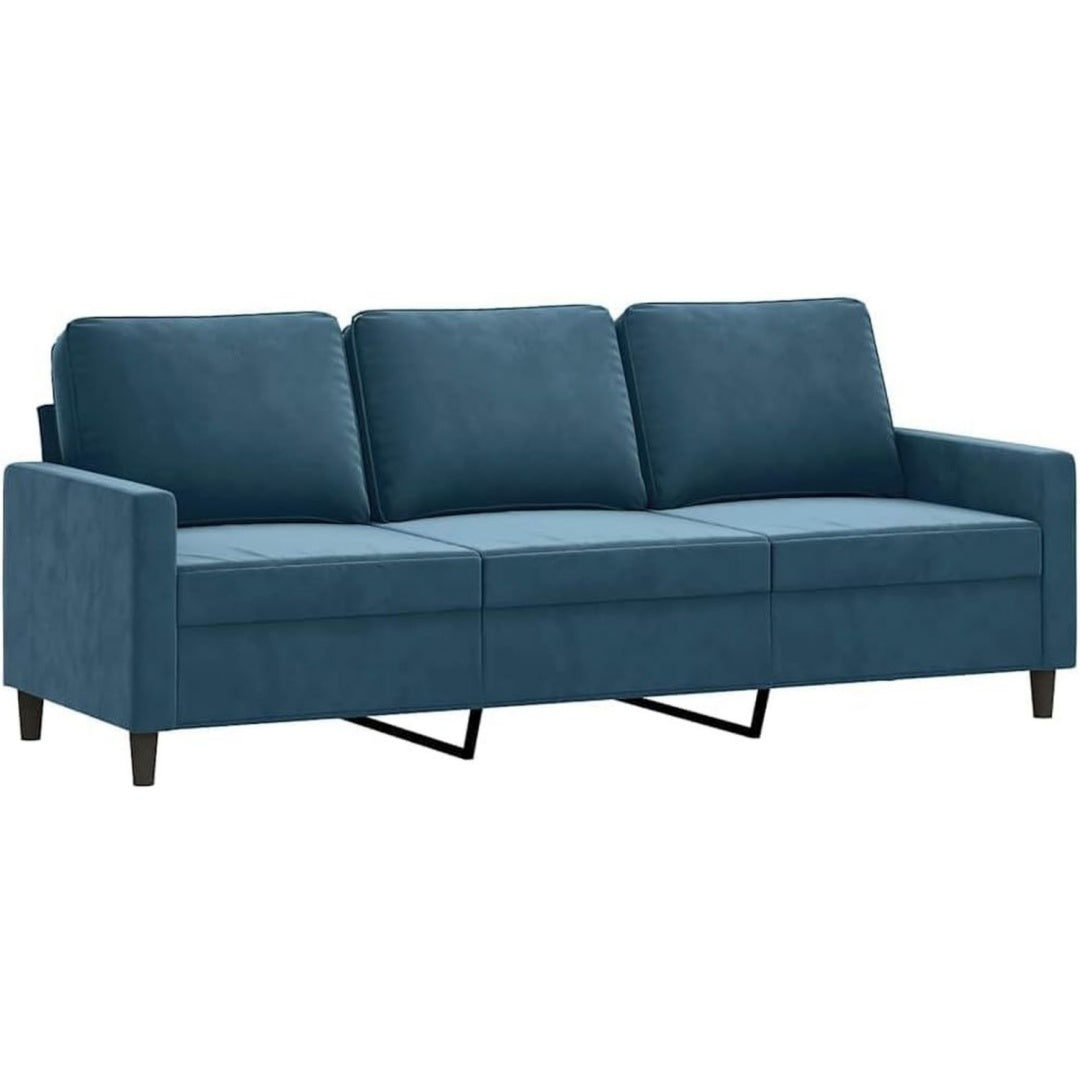 Sofa in Blau mit einem Metallgestell