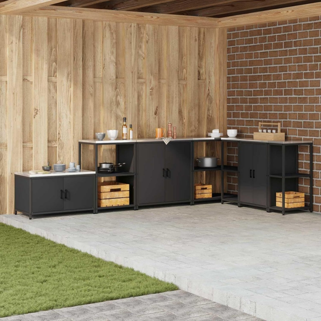 Sideboard verbindet ein Metallgestell und 2 Tueren