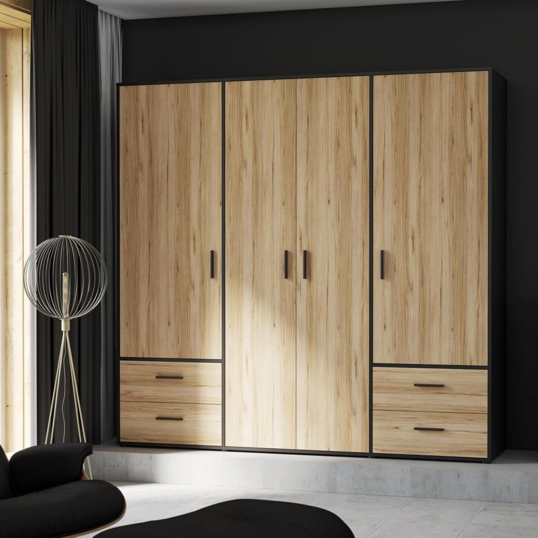 Kleiderschrank mit 4 Schubladen