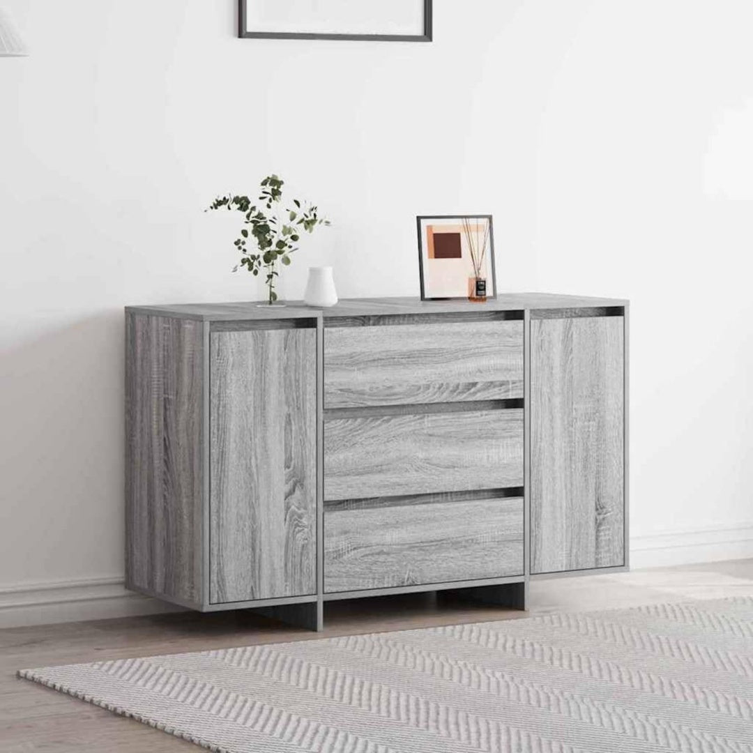 Sideboard mit den Massen 120 x 41 x 75 cm in Eichenbraun und Grau