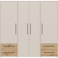 Schubladen praegen den Kleiderschrank in Beige und Braun