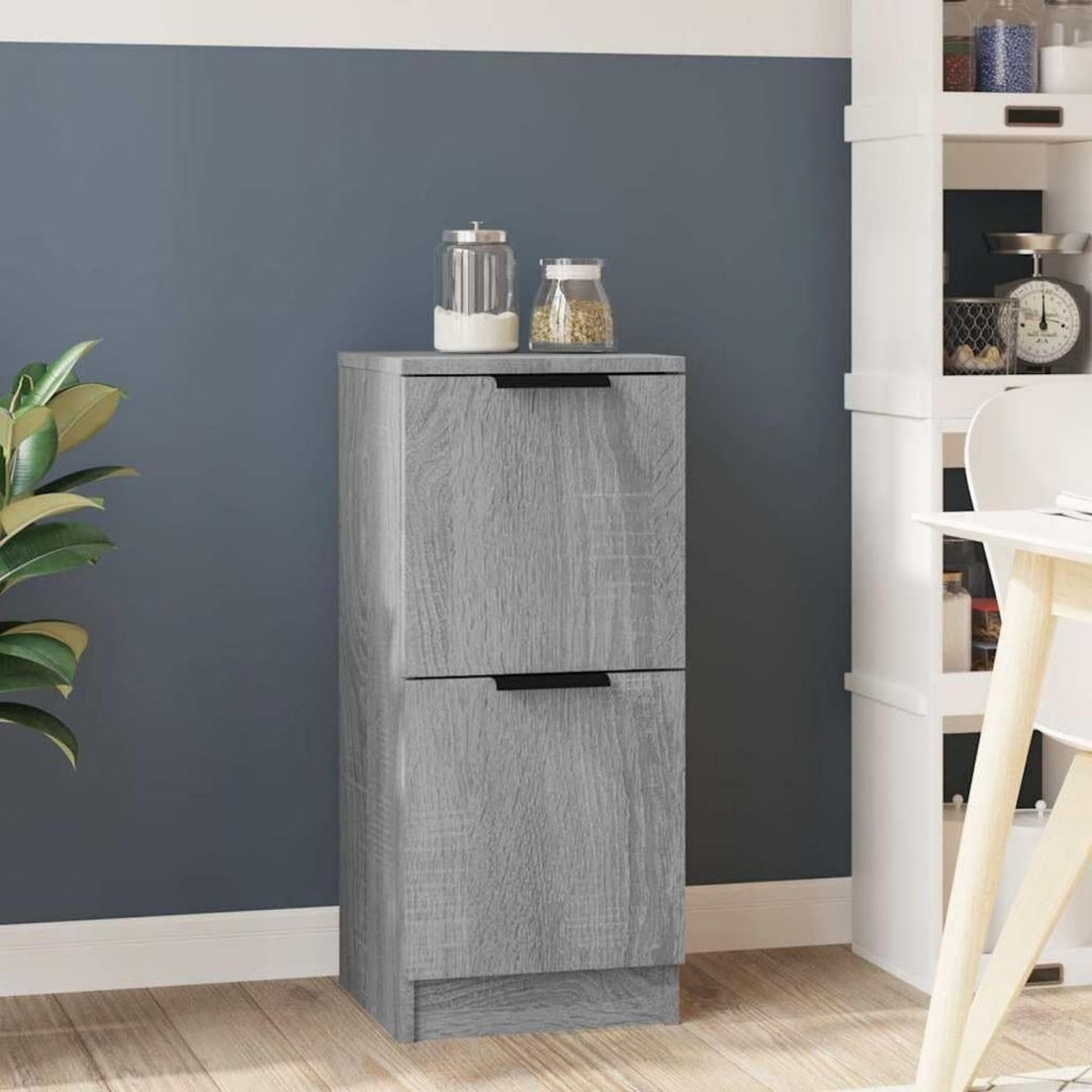 Sideboard mit den Massen 30 x 30 x 70 cm in Eichenbraun und Grau