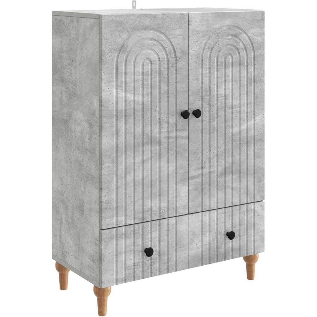 Das Sideboard vereint Reliefstrukturen mit 2 Tueren
