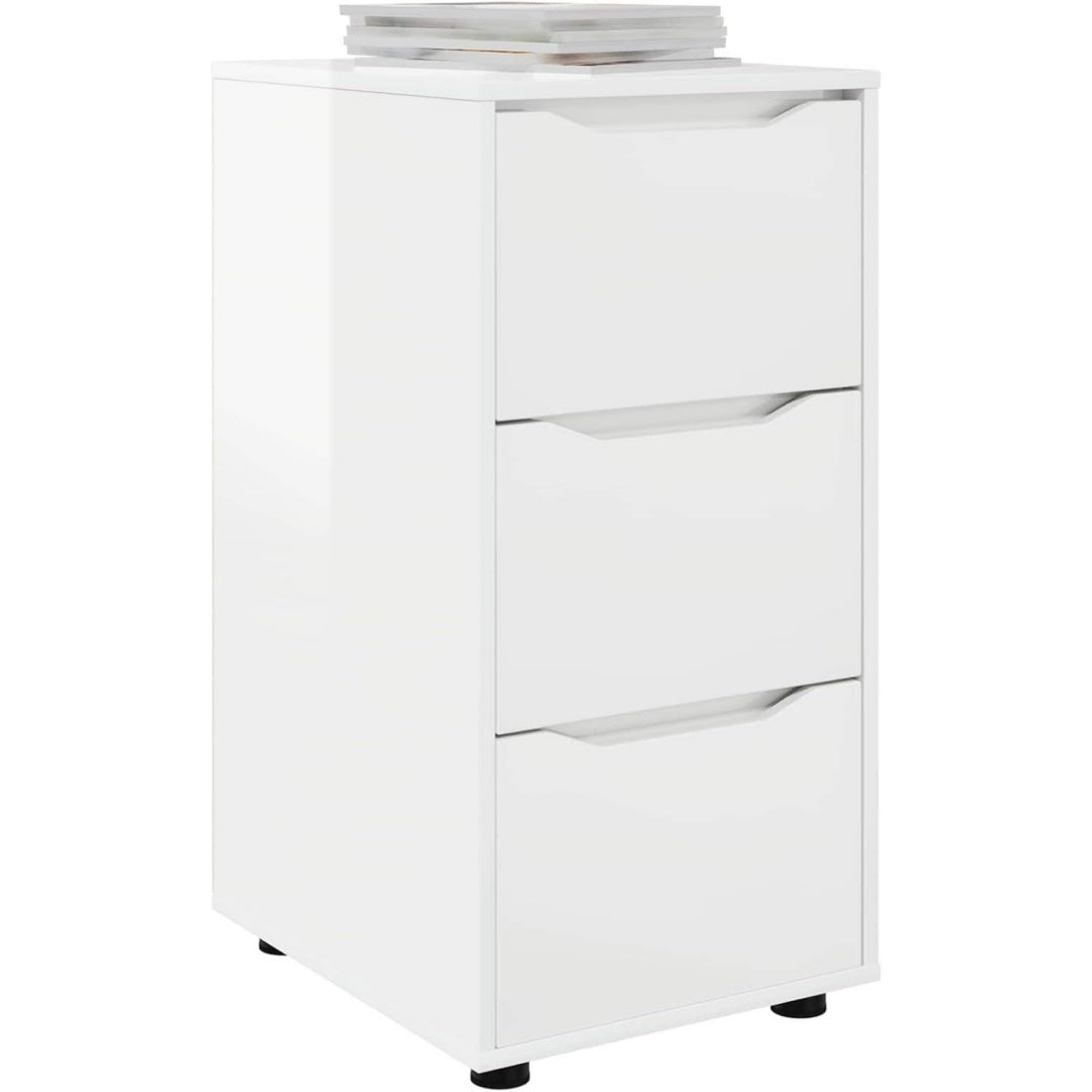 Hoehenverstellung und Kunststofffuesse an dem Sideboard