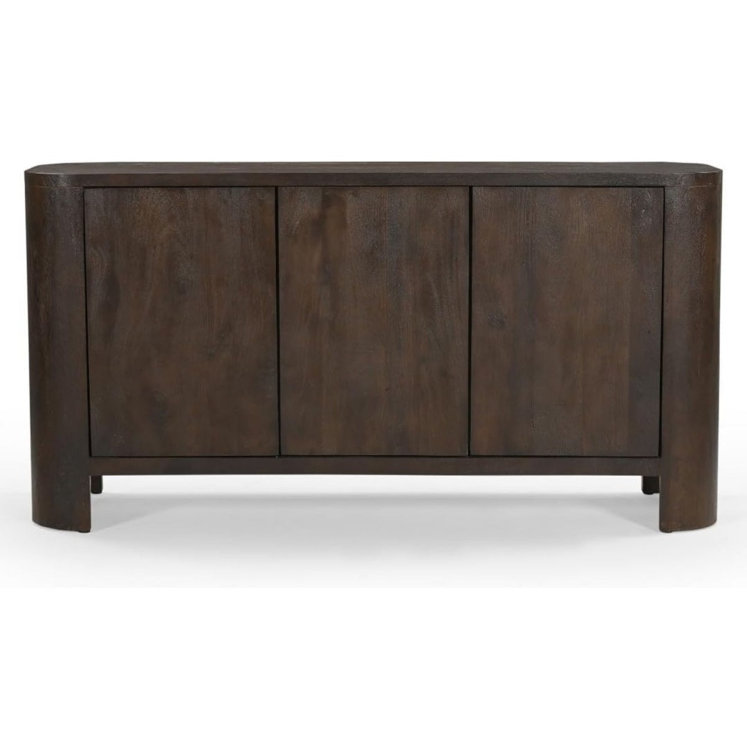 Sideboard mit 3 Tueren, grifflosen Fronten und geschlossenem Stauraum