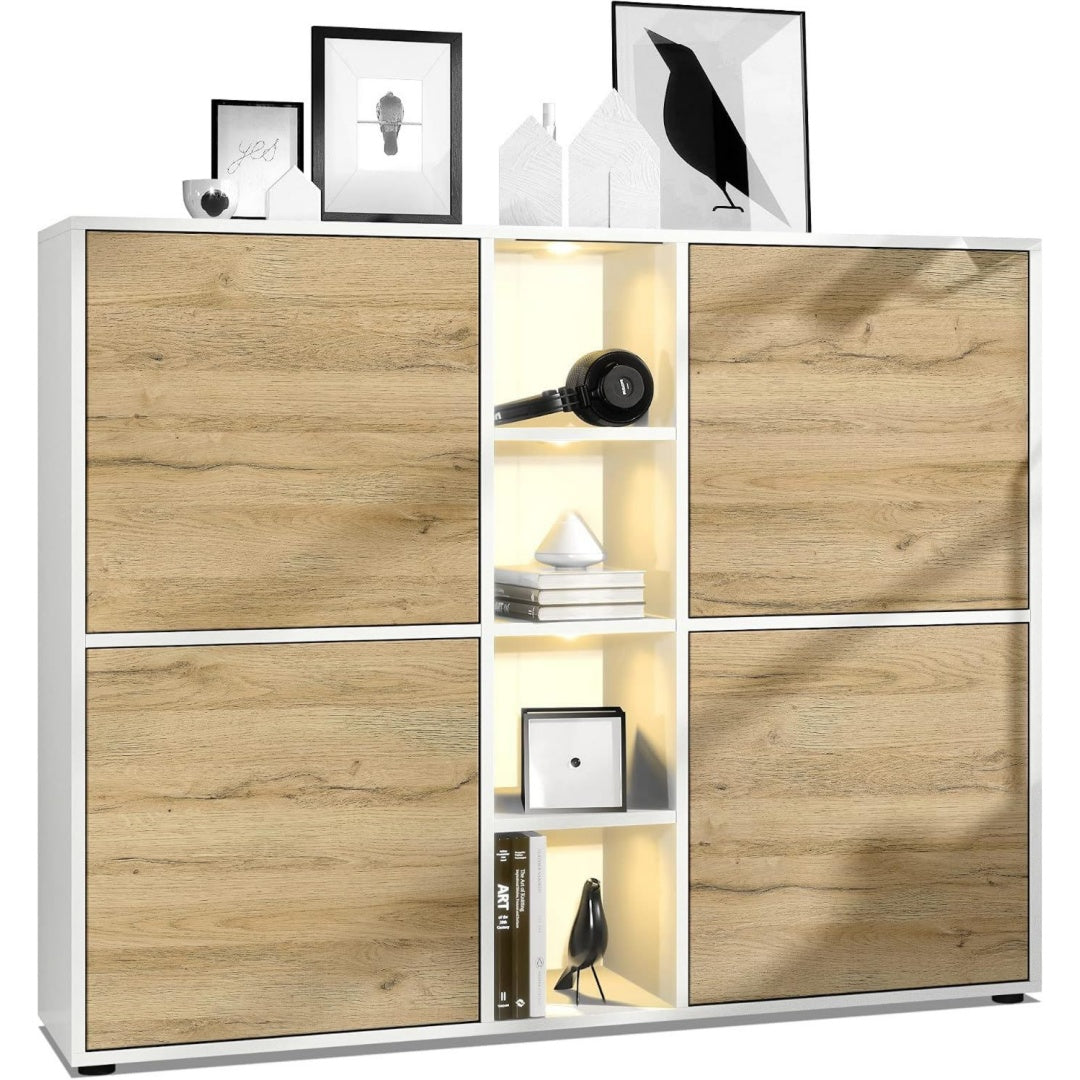 Beschichtete Flaechen an dem Hochschrank